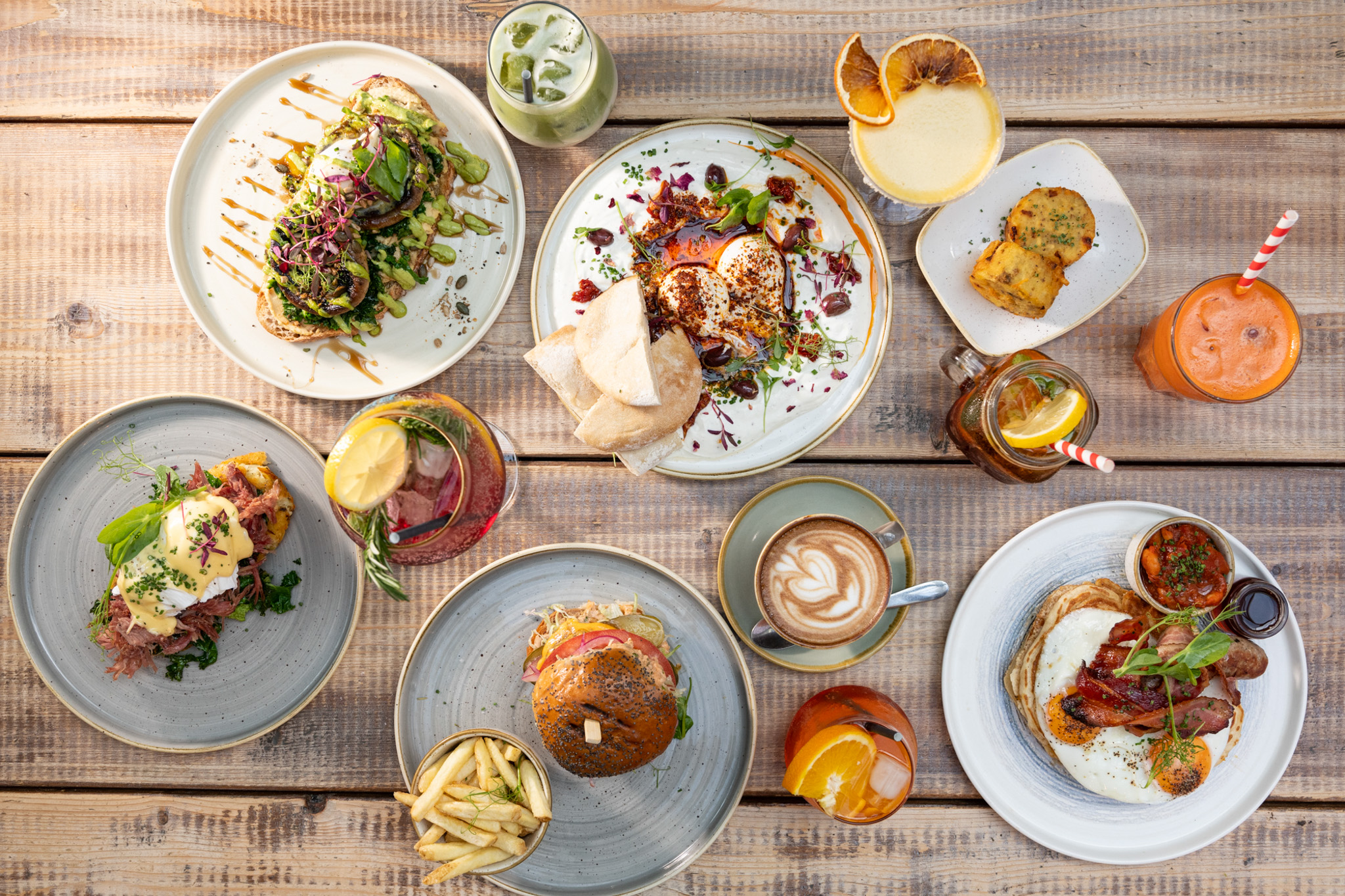 Brunch plates at Moksha Brighton