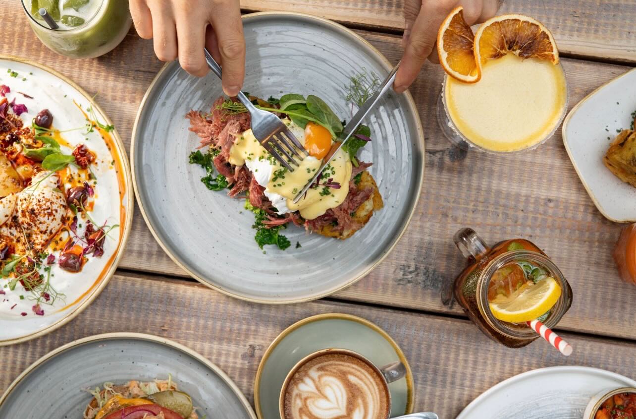 Ham hock with eggs brunch from Moksha Caffe brighton